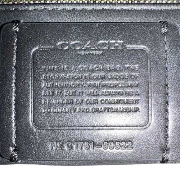 Coach Tea Rose Drifter Turnlock Satchel Floral Appliqué Black Leather 59522 - Picture 14 of 15